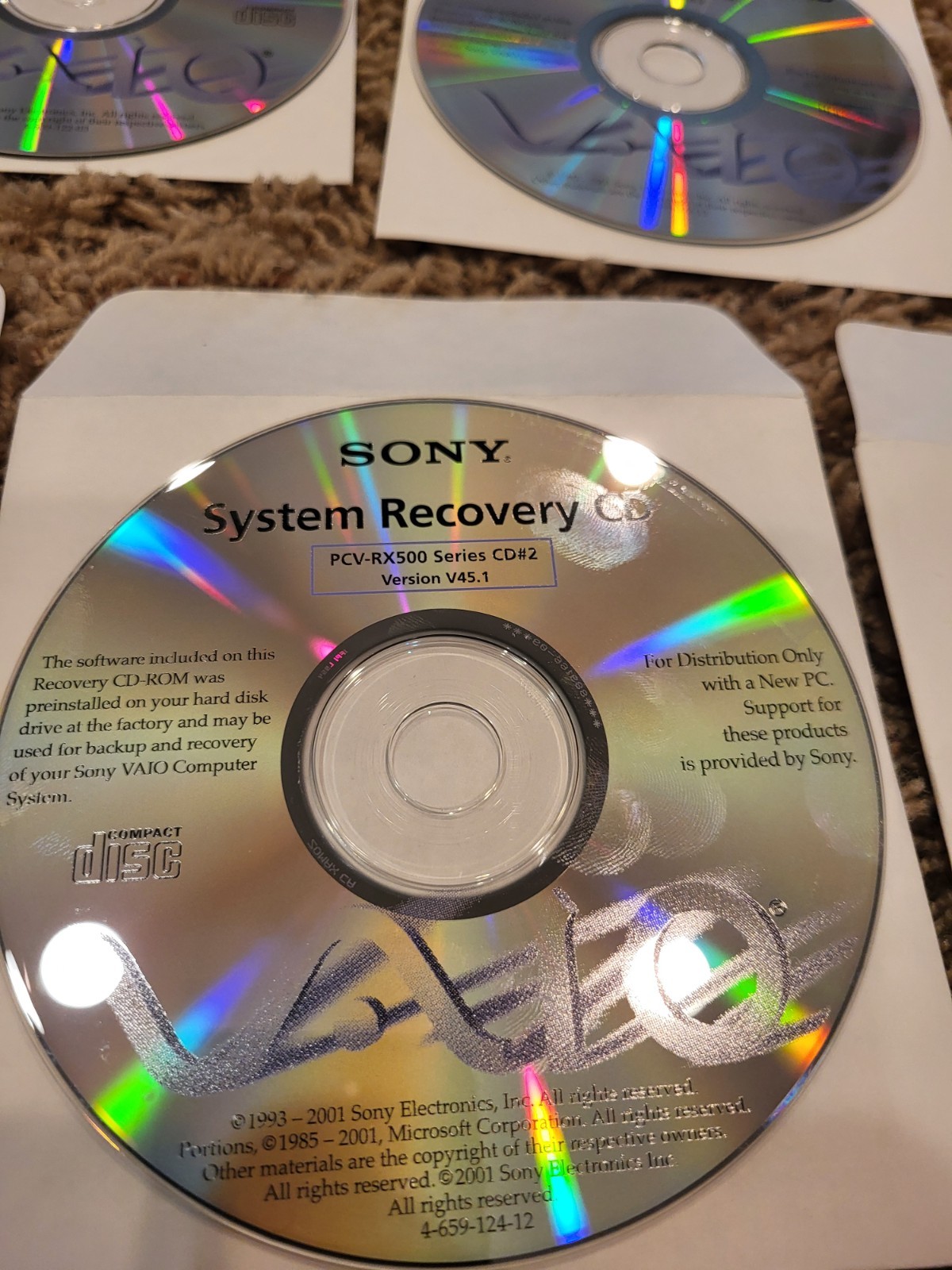 Sony VAIO PCV-RX500 System Recover Disc Set