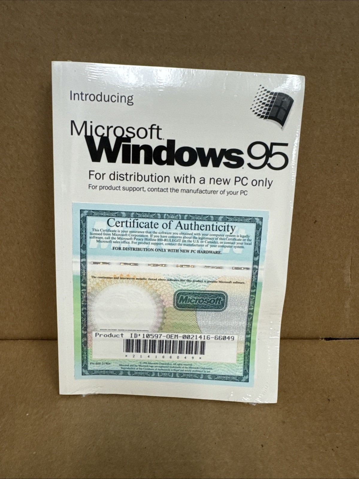 Factory Sealed Windows 95 OEM CD-ROM English with Certificate of Authenticity