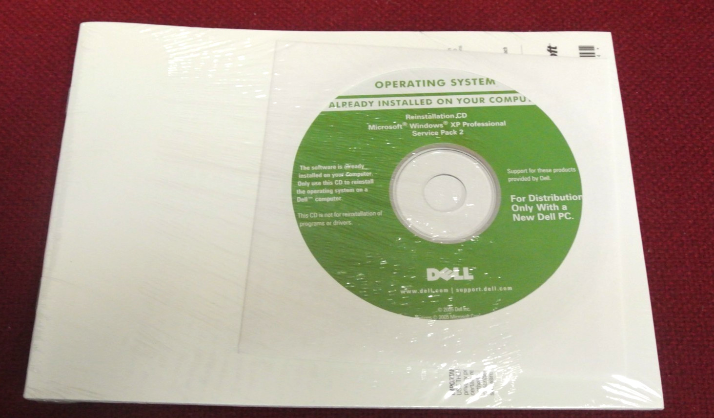 Dell Windows XP Professional Service Pack 2 Reinstallation CD Factory Sealed