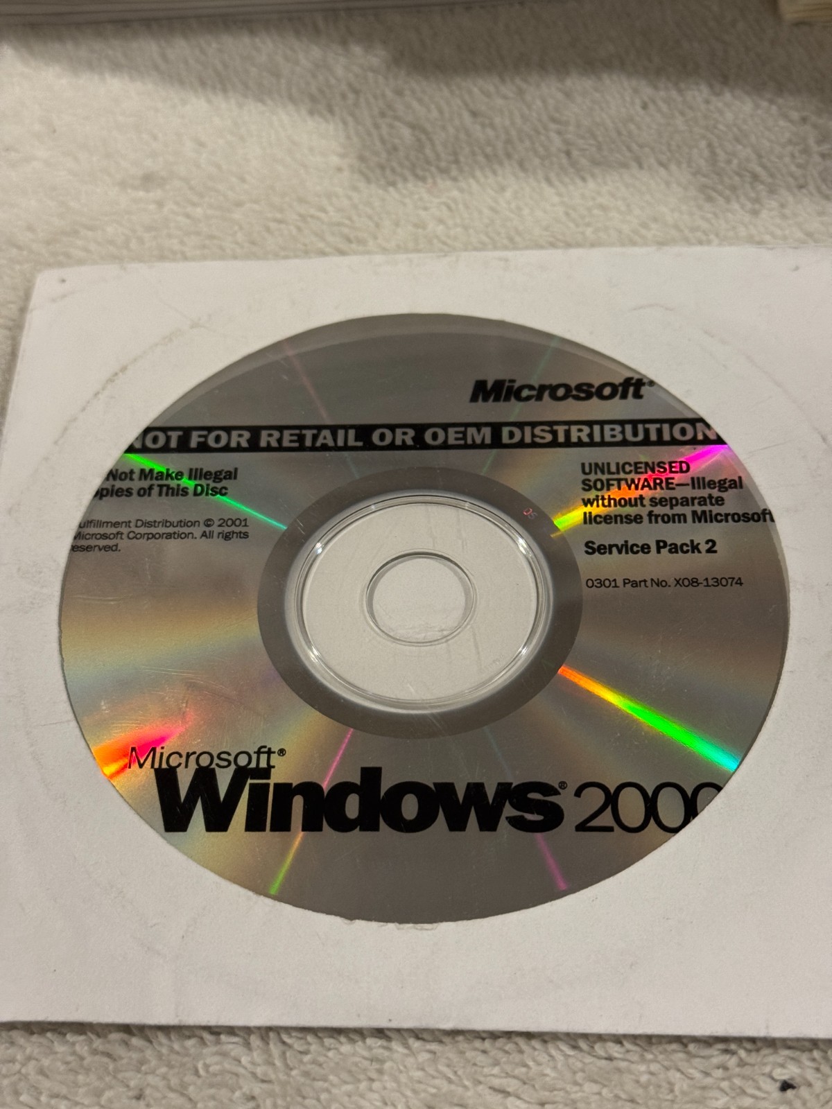 Microsoft Windows 2000 Service Pack 2 – CD ONLY/NO SERIAL #!!!!