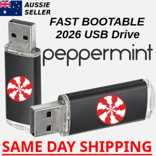 Peppermint OS Linux Latest Version Australian Shipping Bootable USB Flash Drive