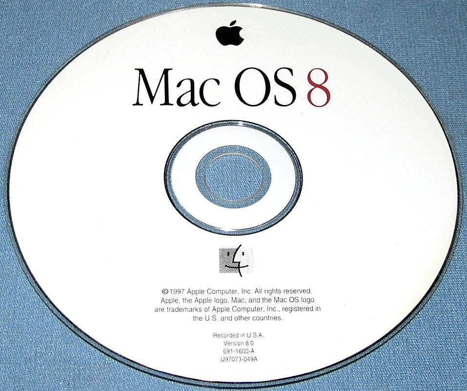 Apple Mac OS 8 Macintosh System Software Install Disc CD 691-1600-A **Tested**