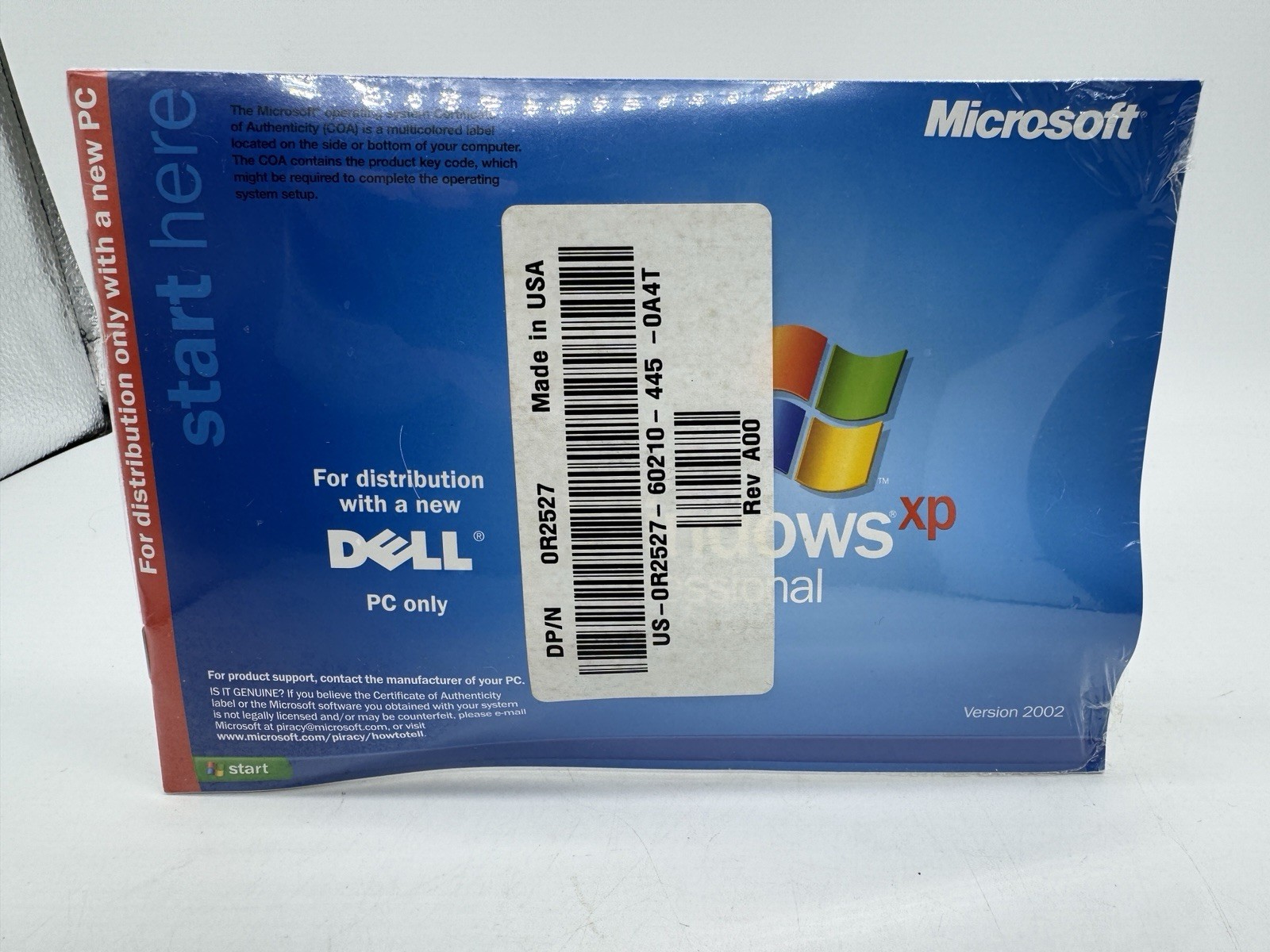 SEALED New Microsoft Windows XP Professional Reinstallation CD V 2002 Dell SP 1A