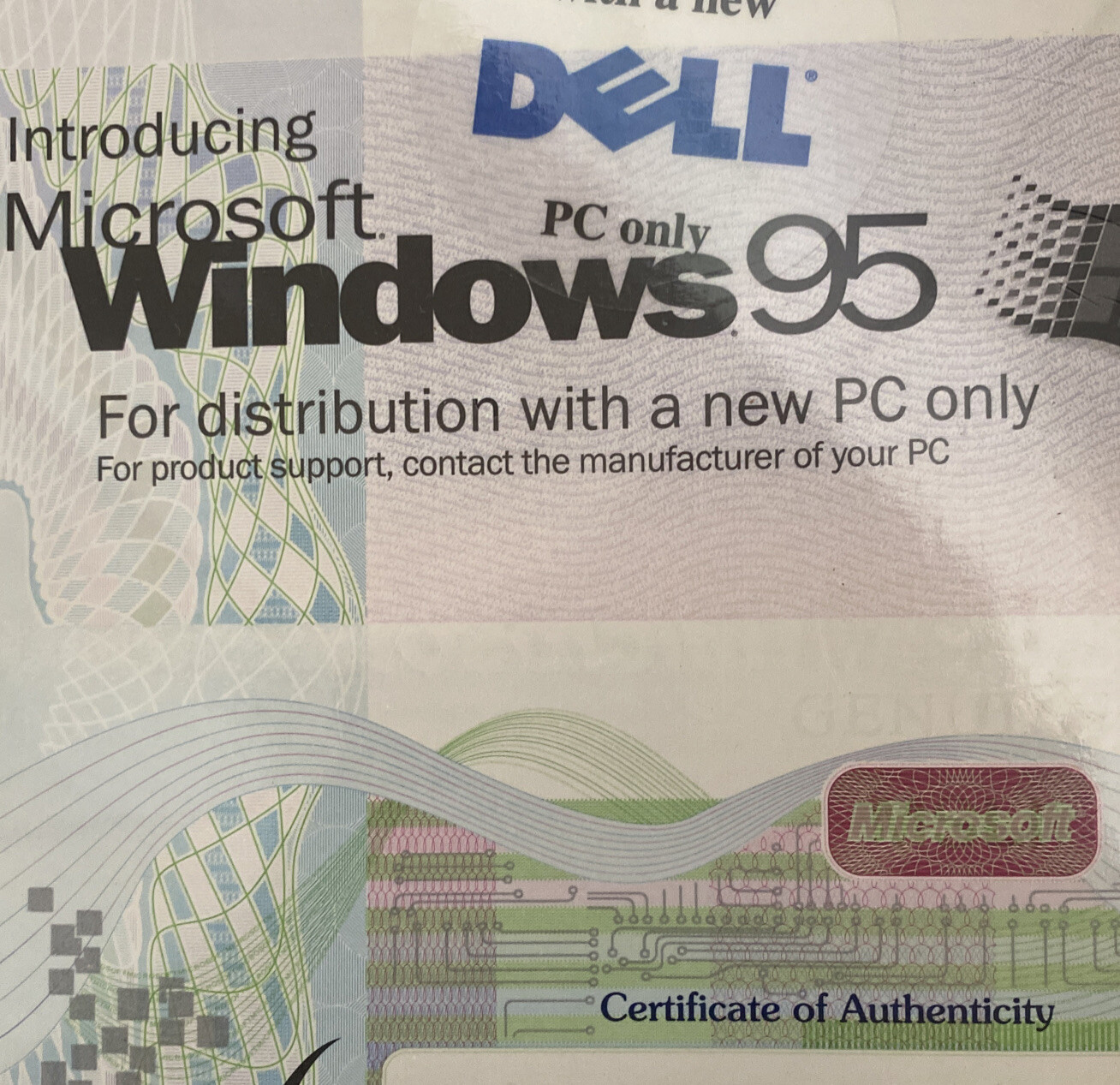 Microsoft Windows License Key & User Guide NO CD (A1-1-4-1)