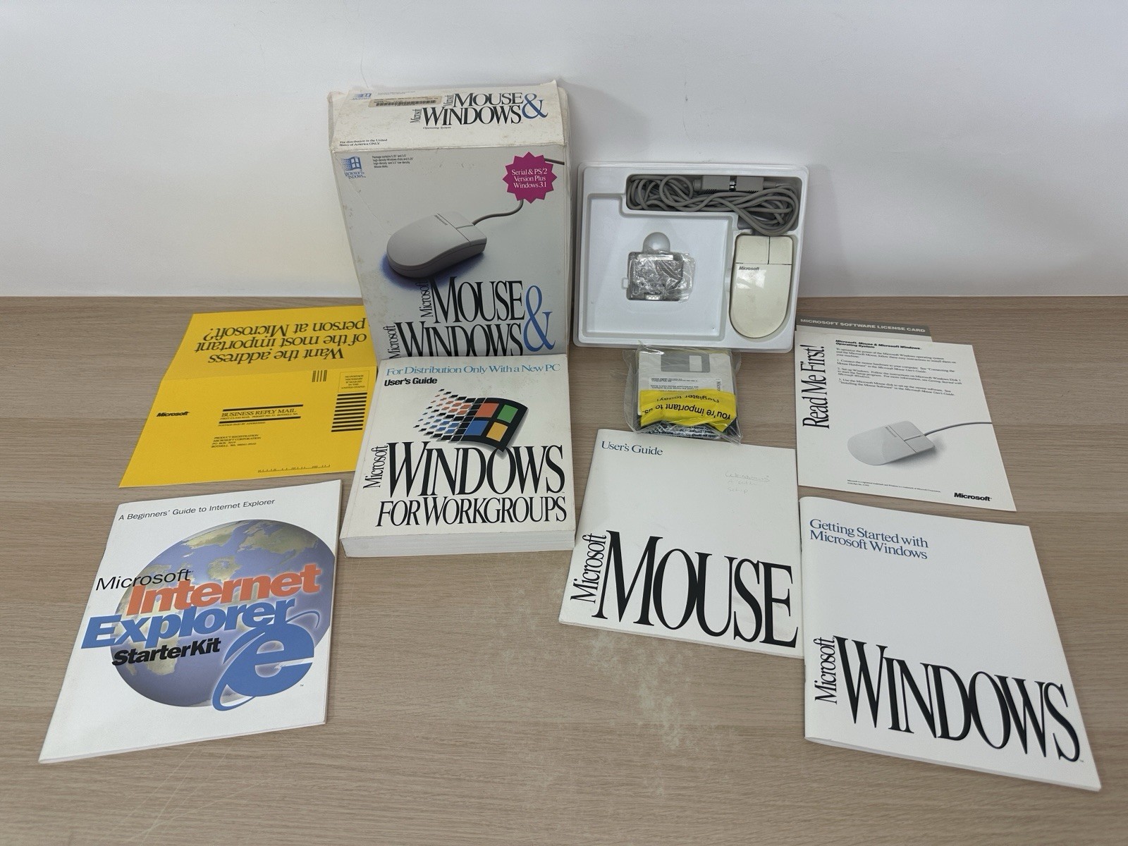 Microsoft Windows 3.1 Operating System + Microsoft Mouse – Vintage 1992 Big Box