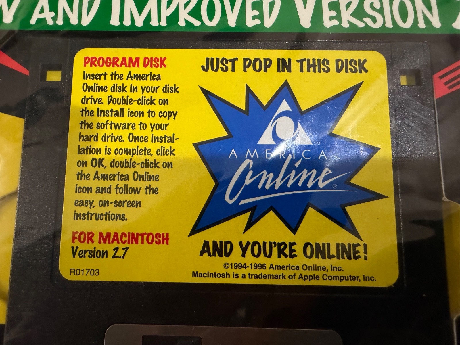 AOL 3.5″ Floppy Disk for Macintosh 2.7 New in Package
