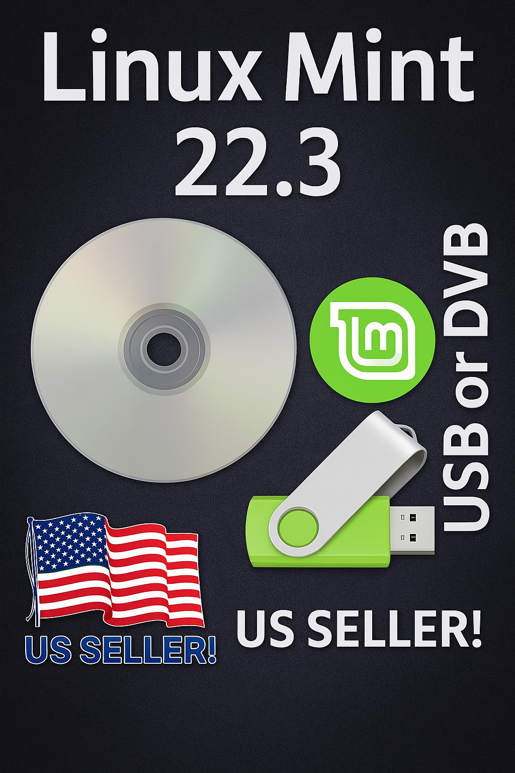 Linux Mint 22.3 Cinnamon Latest Release 64bit BOOTABLE/LIVE USB or DVD
