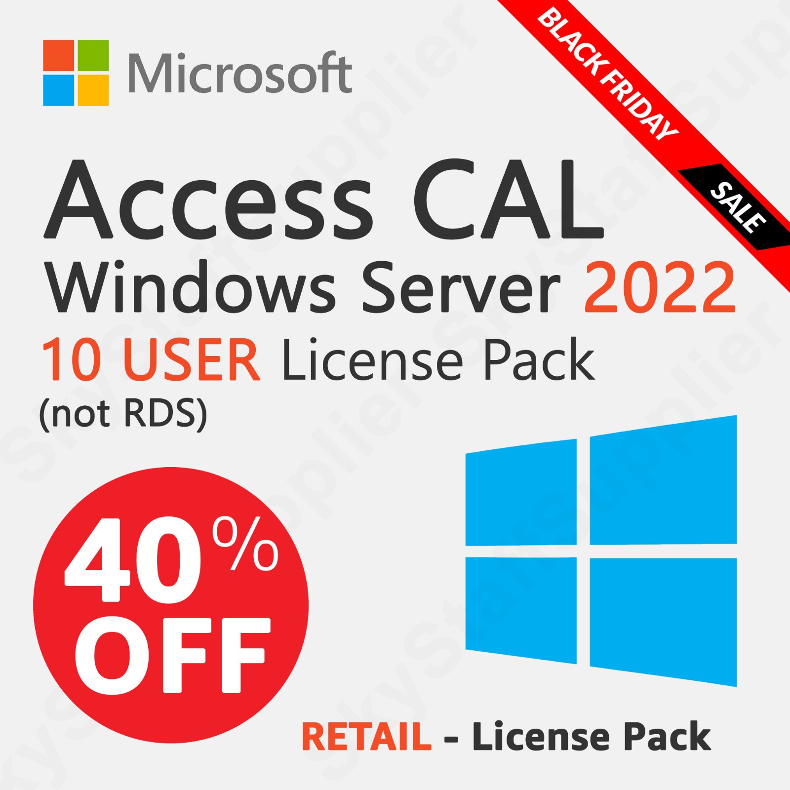 Microsoft Windows Server 2022 – 10 USER Access CALs PACK [not RDS] BRAND NEW