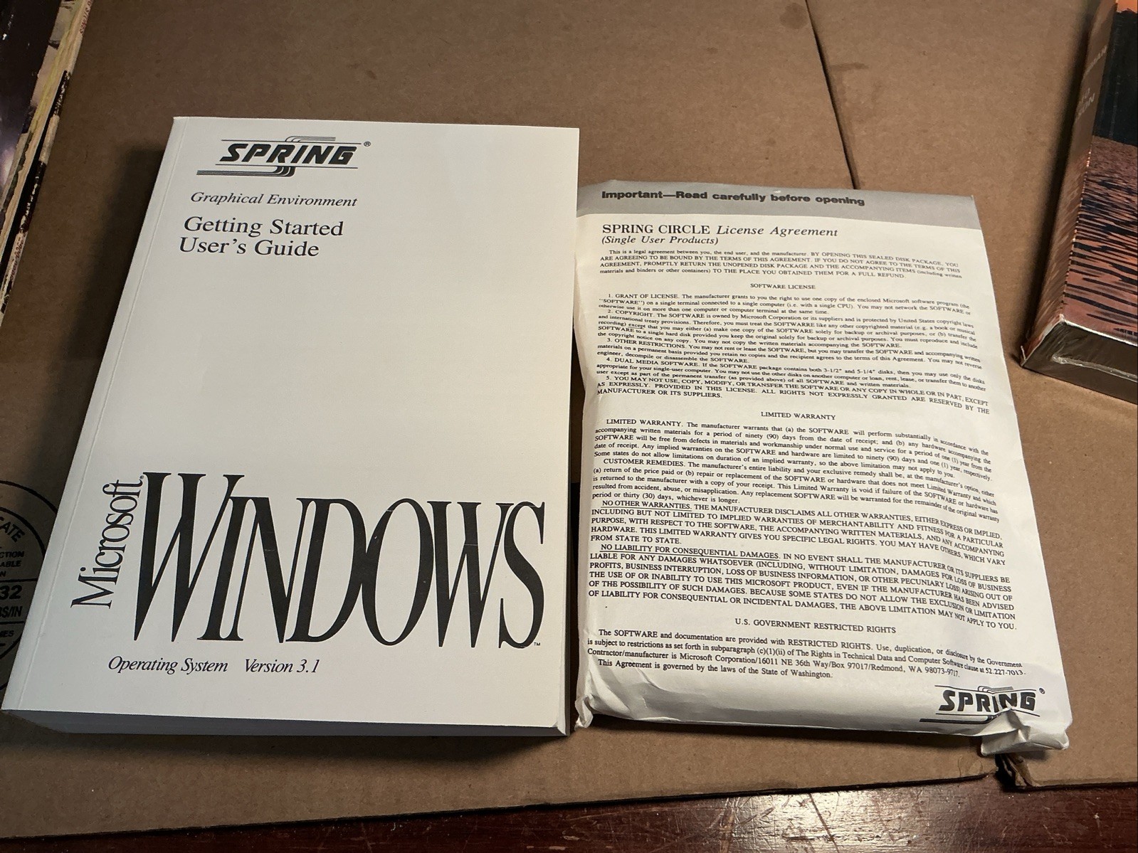 Microsoft Windows Version 3.1 1992 Spring Release 3.5” Disks