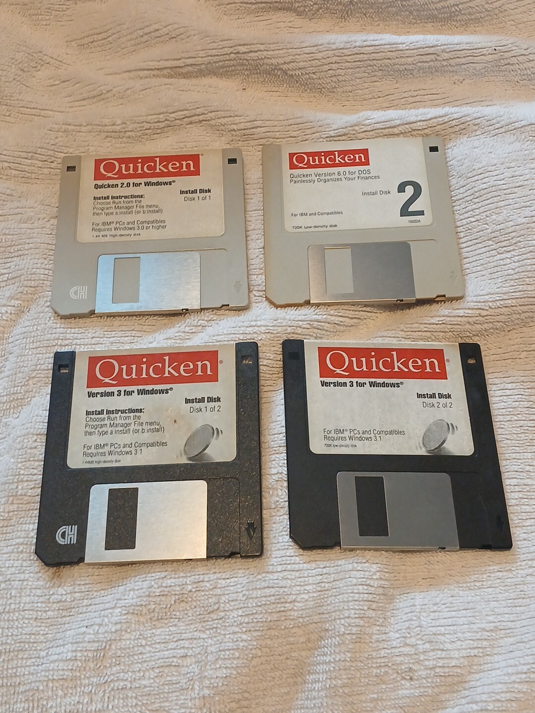 Vintage Quicken Deluxe For Windows 3.5 Floppy Disks Random Disk Lot Of 8