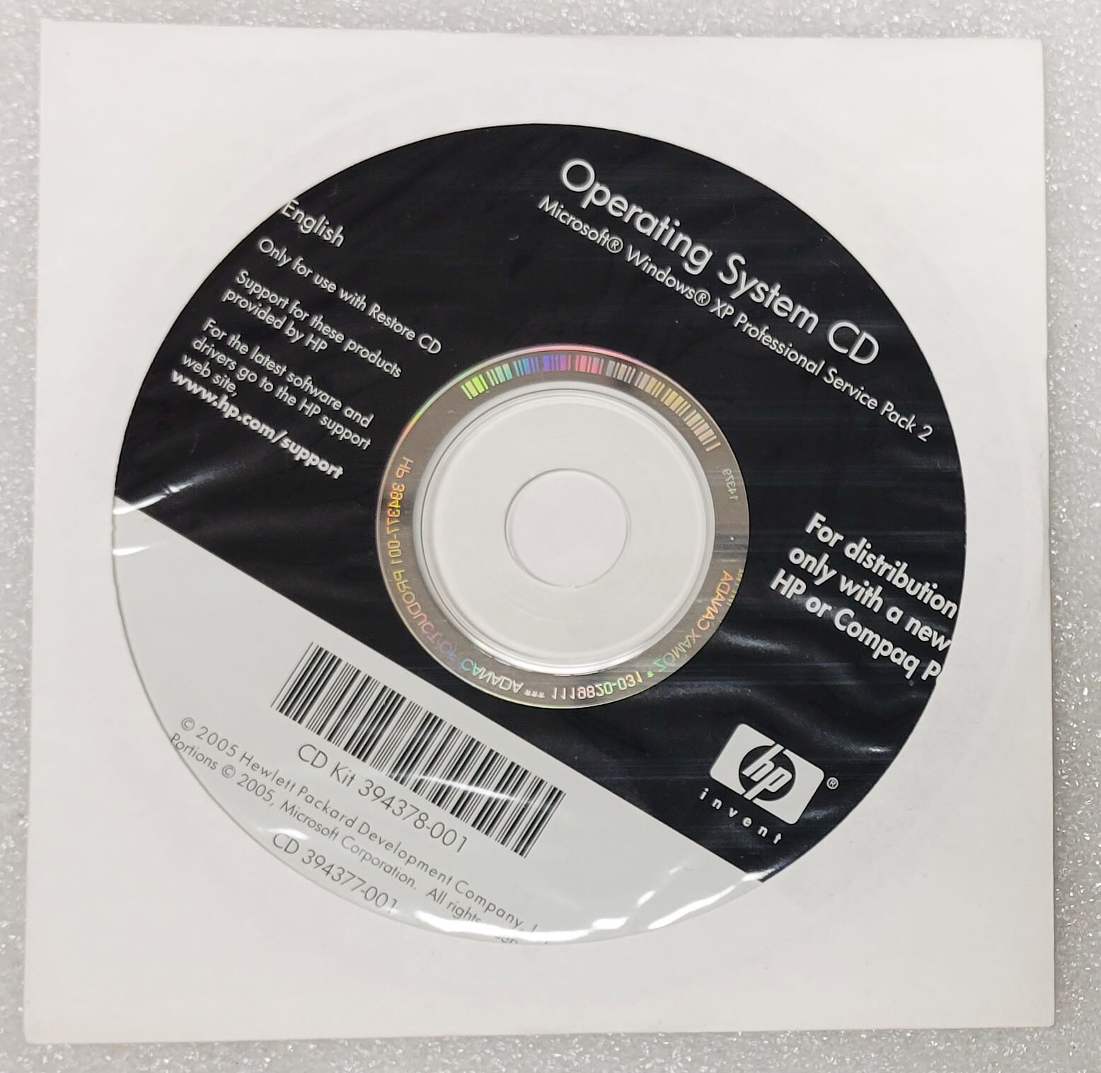 HP Business Desktops – OS CD – Windows XP Pro SP1 a, SP2(2 Kinds), Recovery