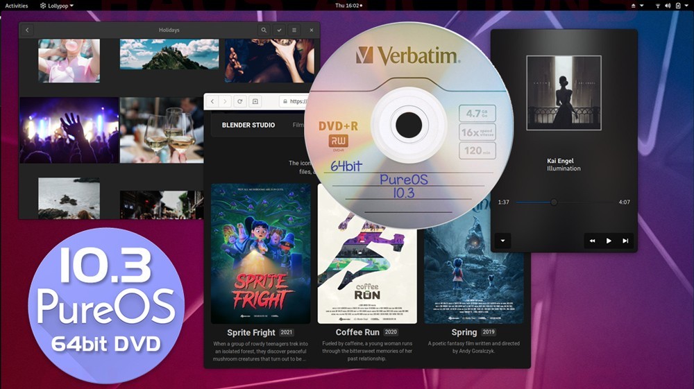 PureOS 9.0 LINUX INSTALL & LIVE 64bit DVD