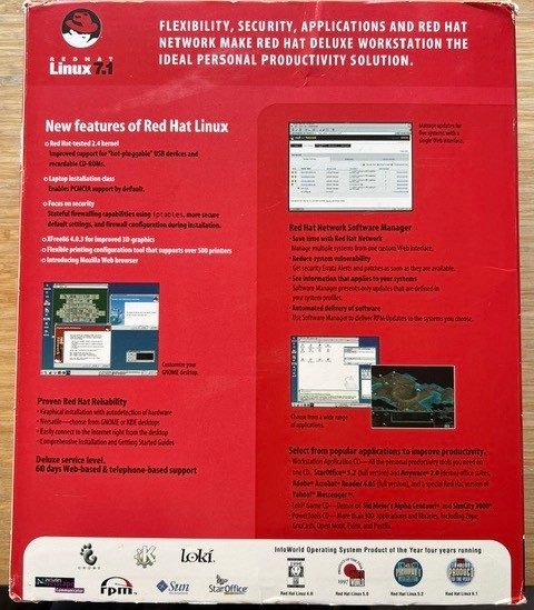 Red Hat Linux 7.1 Deluxe Workstation, 2.4 Kernel – Open Box