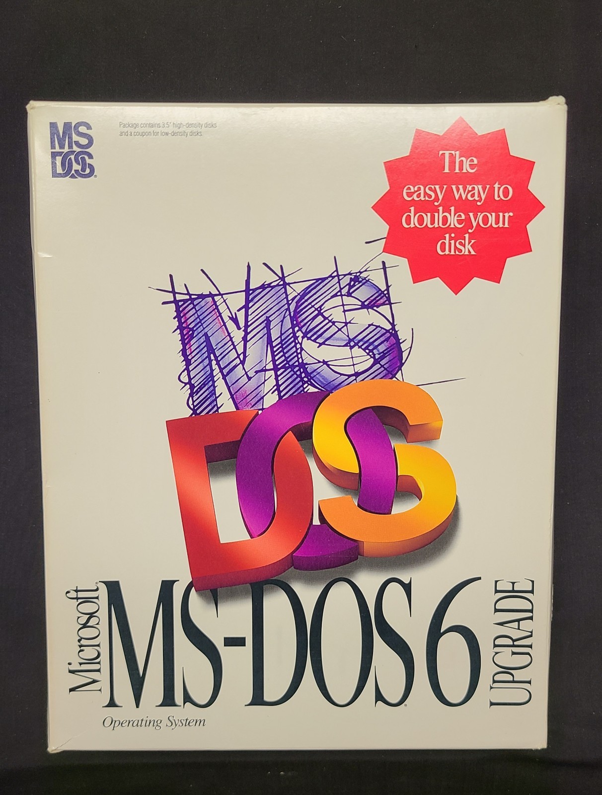 Microsoft MS-DOS 6 Upgrade Vintage Big Box PC Computer Software