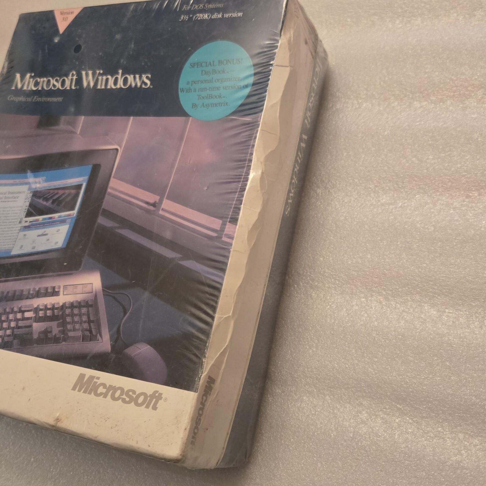 Microsoft Windows 3.0 NEW SEALED VINTAGE 5.25″ Version for DOS Floppy Disk Rare