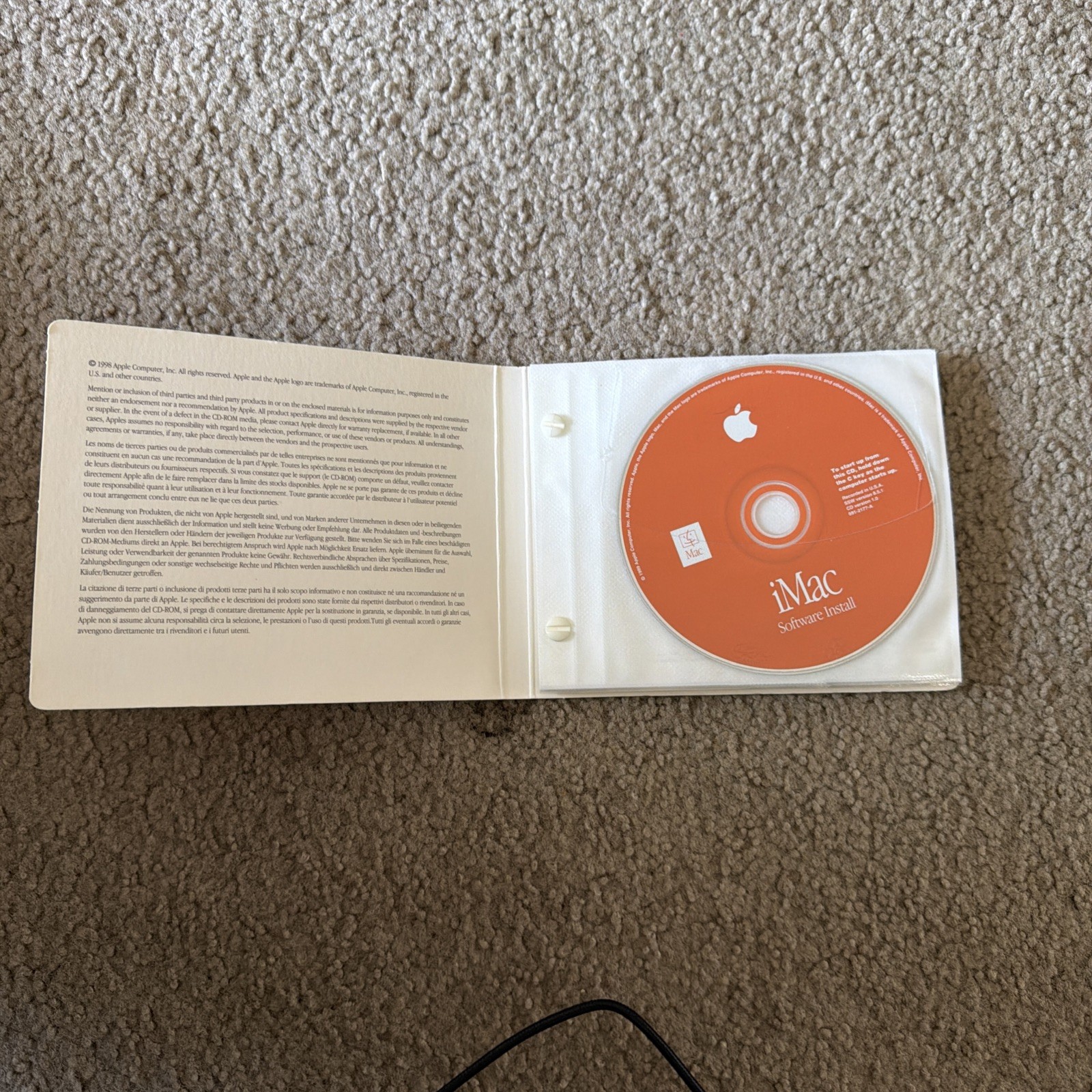 Apple iMac Software Install And Restore CD Pack Version 8.5.1 1998 1999
