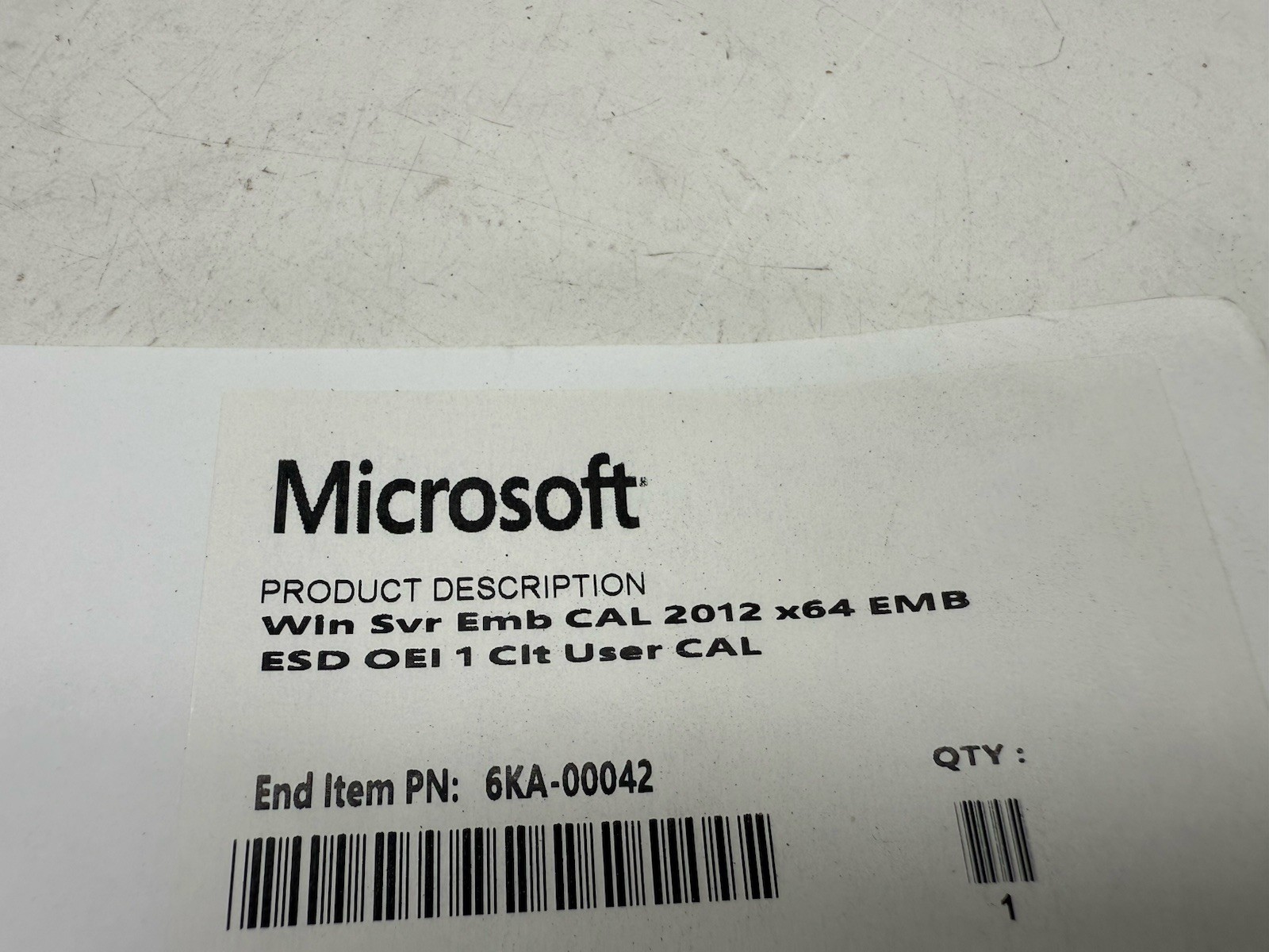 3x Microsoft Windows Server 2012 Embedded CAL License Labels – X64 ESD OEI 1 Cli