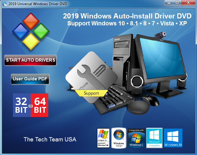 Window Device Drivers 2019 Software DVD Disc for Win XP, Vista, 7, 8, 8.1, 10