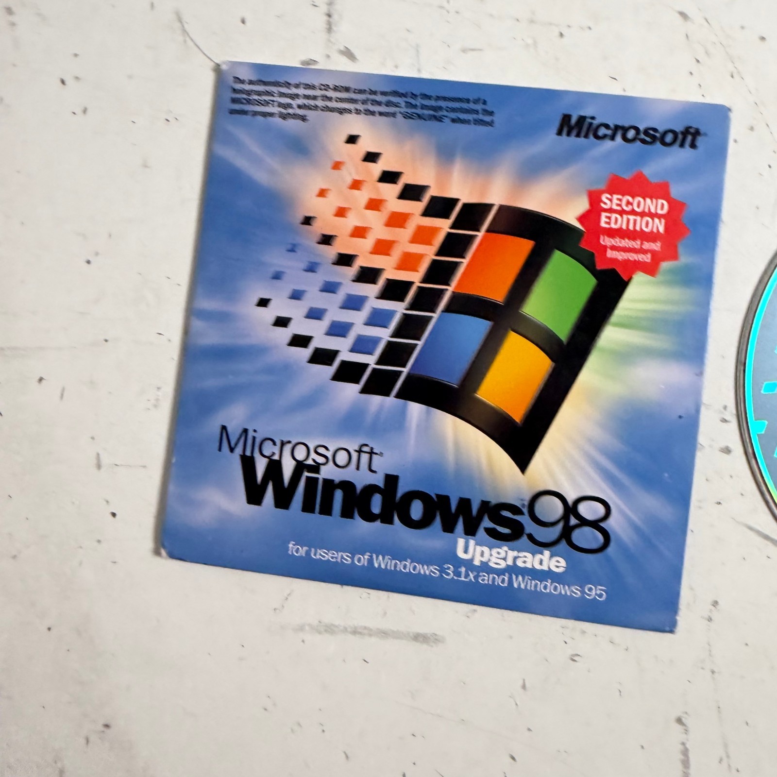 Microsoft Windows 98 (CD) Second Edition Upgrade Operating System Software