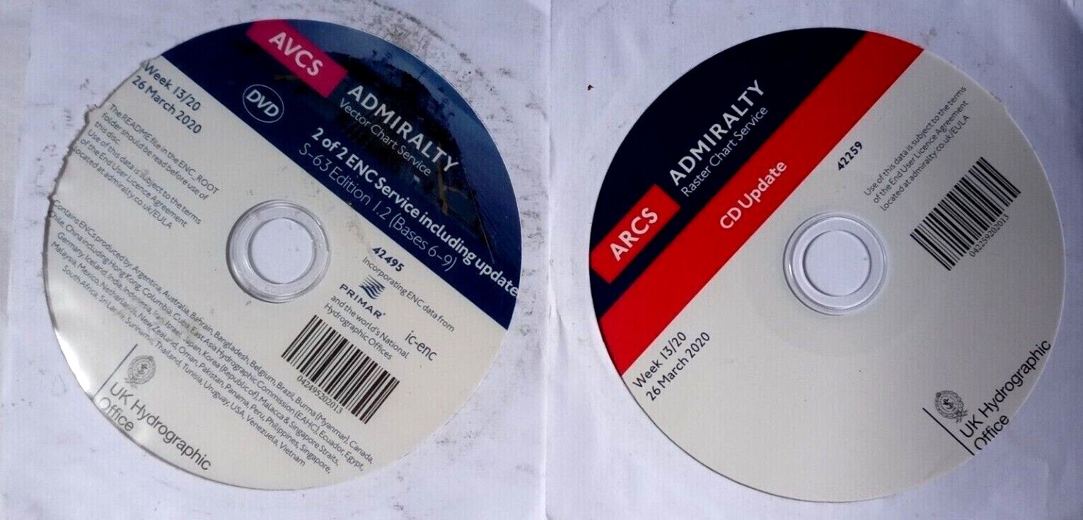 New! AVCS Admiralty ENC Service including updates [March 2020 DVD & CD]