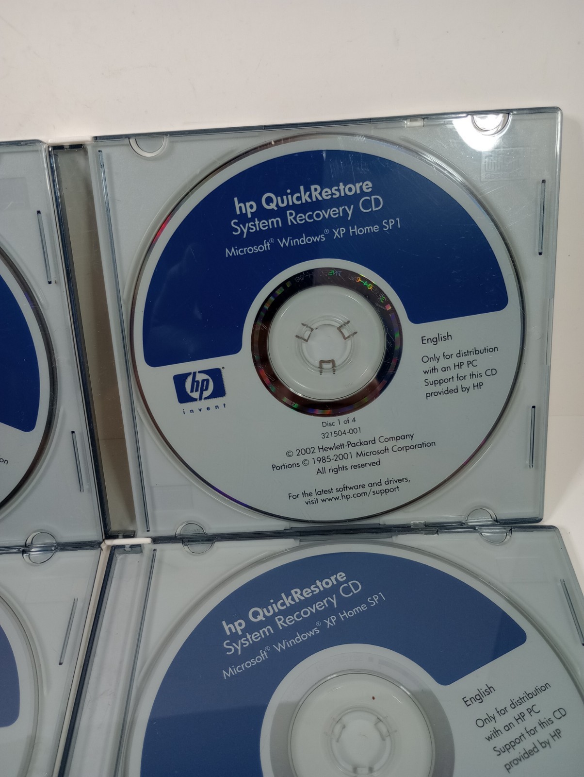 5 Hp quickrestore system 2002 cds Windows XP SP1
