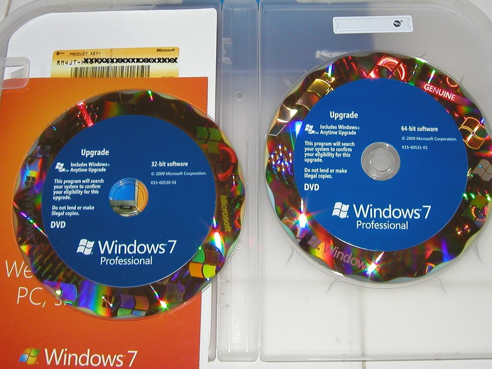 Microsoft Windows 7 Professional Upgrade 32 Bit and 64 Bit DVD MS WIN PRO=RETAIL
