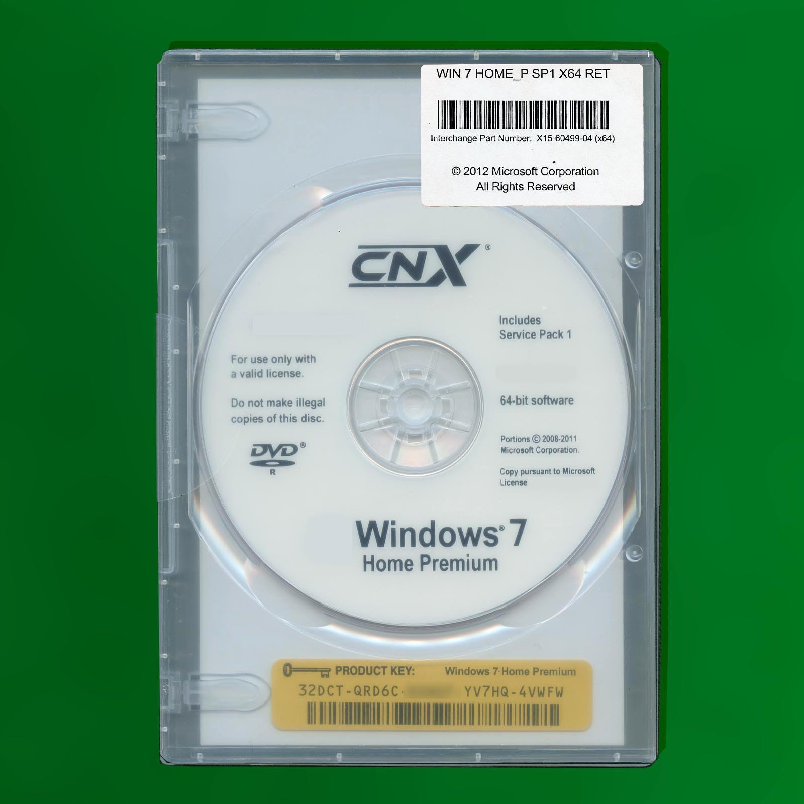 NEW Retail Windows 7 Home Premium x64 64 Bit Full Version SP1 DVD, & Product Key