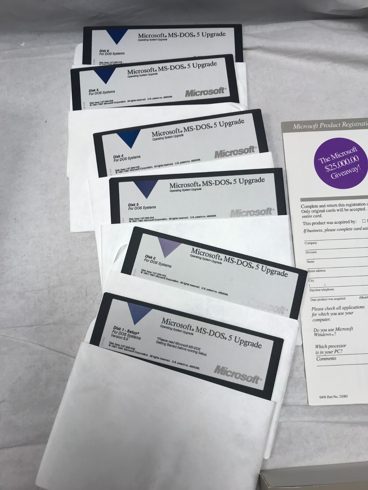 Microsoft MS-DOS 5 Upgrade Manuals & 5.25″ disks – VG; Complete