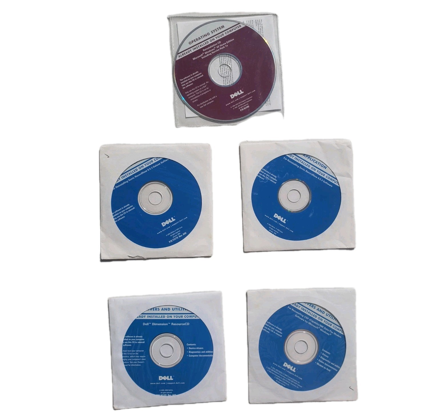 Dell Windows XP Home Edition Reinstallation CD SP1a Drivers & Utilities Applctns