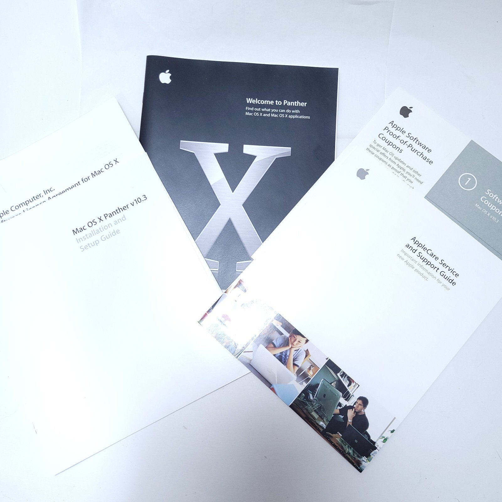Apple Mac OS X 10.3 Panther Big Retail Box Complete 4 Discs Manuals M9227LL/A