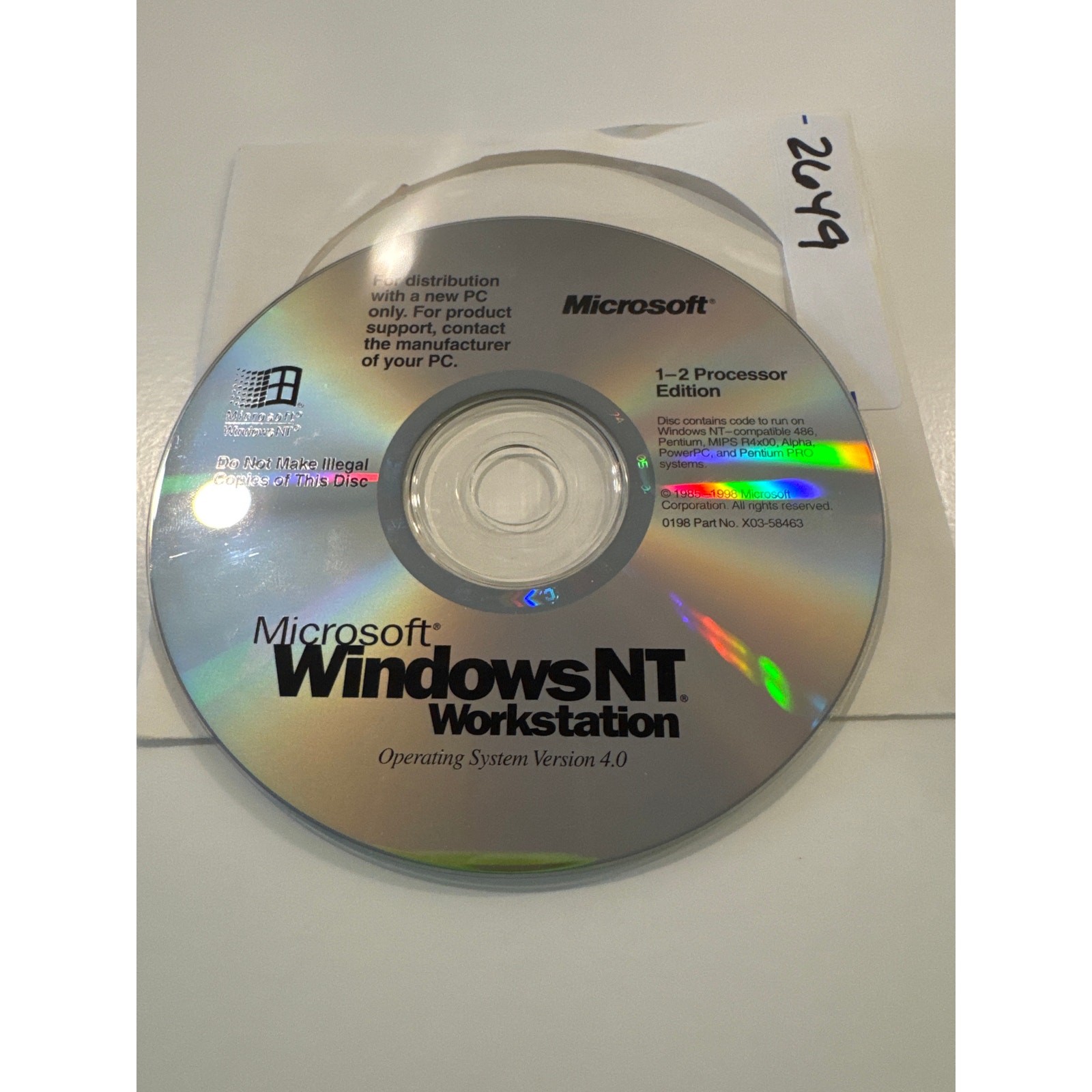 WindowsNT Workstation 1-2 Processor Edition