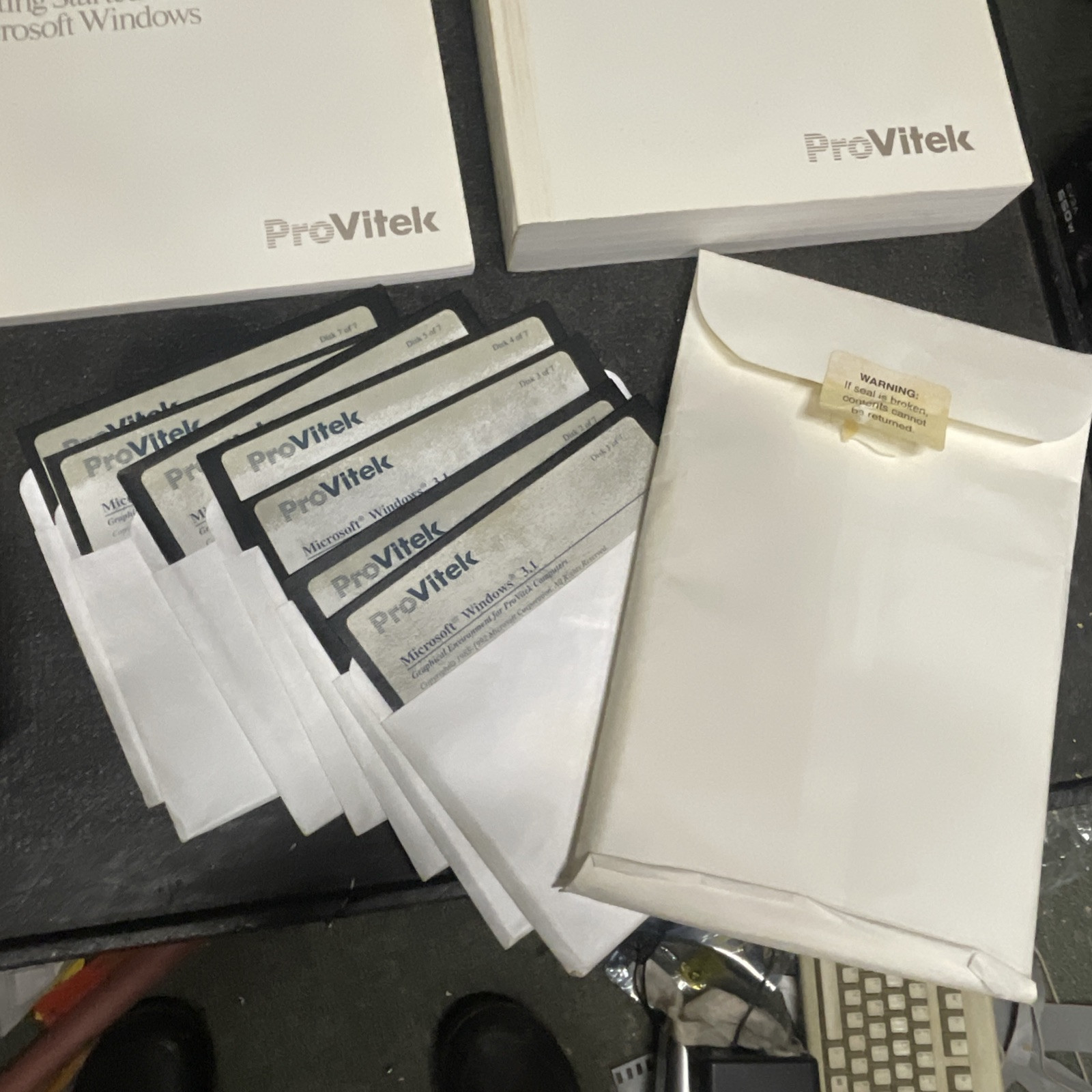 Microsoft Windows 3.1 Operating System 5.25″ Floppy Diskettes Big Box ProVitek