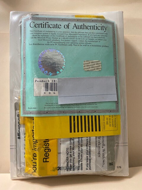 Microsoft Windows For Workgroups & MS-DOS Including Floppy Disks & Product ID