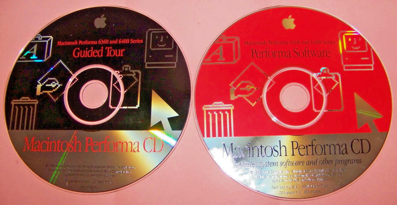 USED! MACINTOSH PERFORMA SOFTWARE & GUIDED TOUR CD’S, 6360 & 6400, FREE SHIPPING