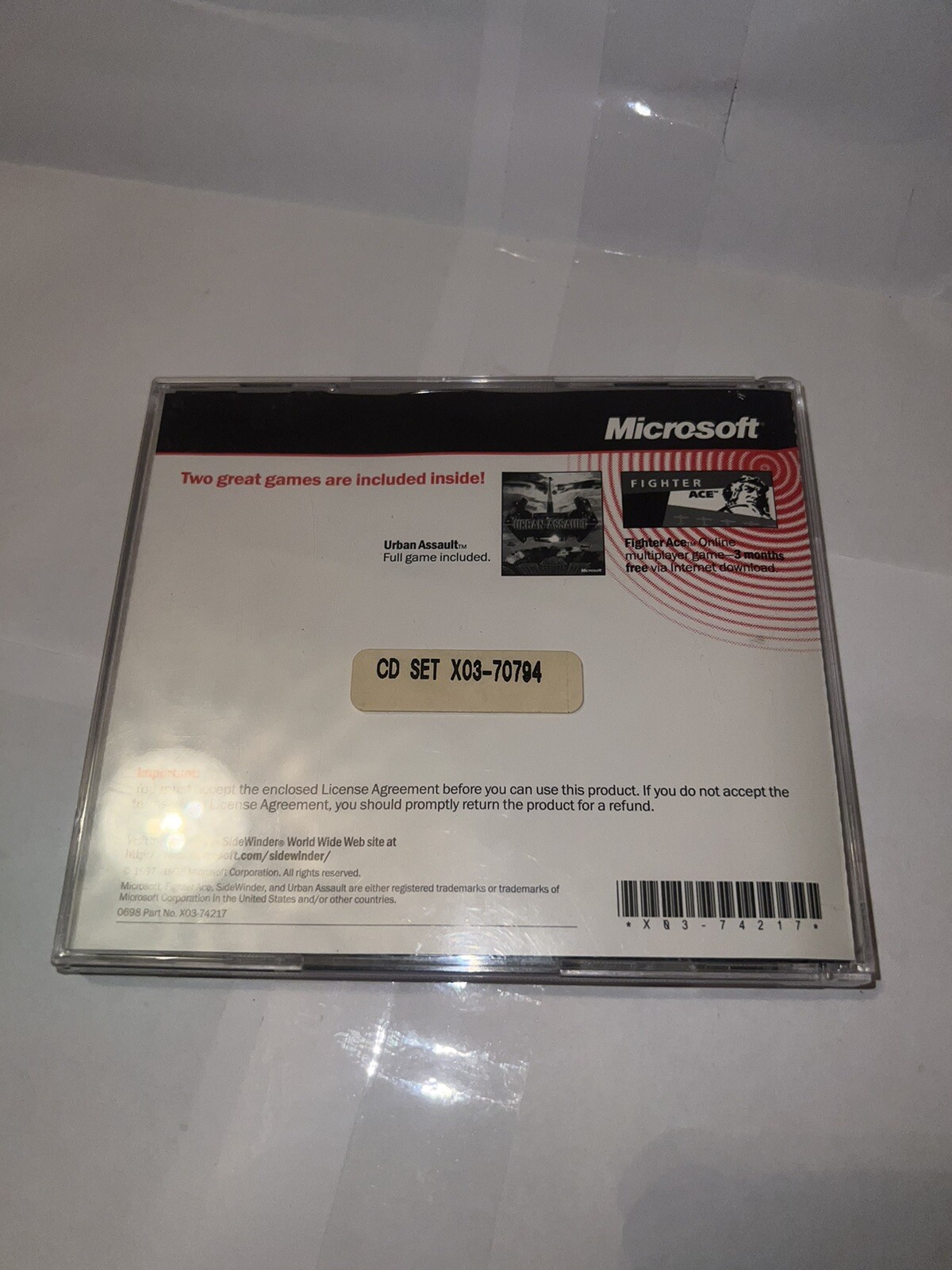 Side Winder Force Feedback Getting Started Microsoft Cd Two Games Included