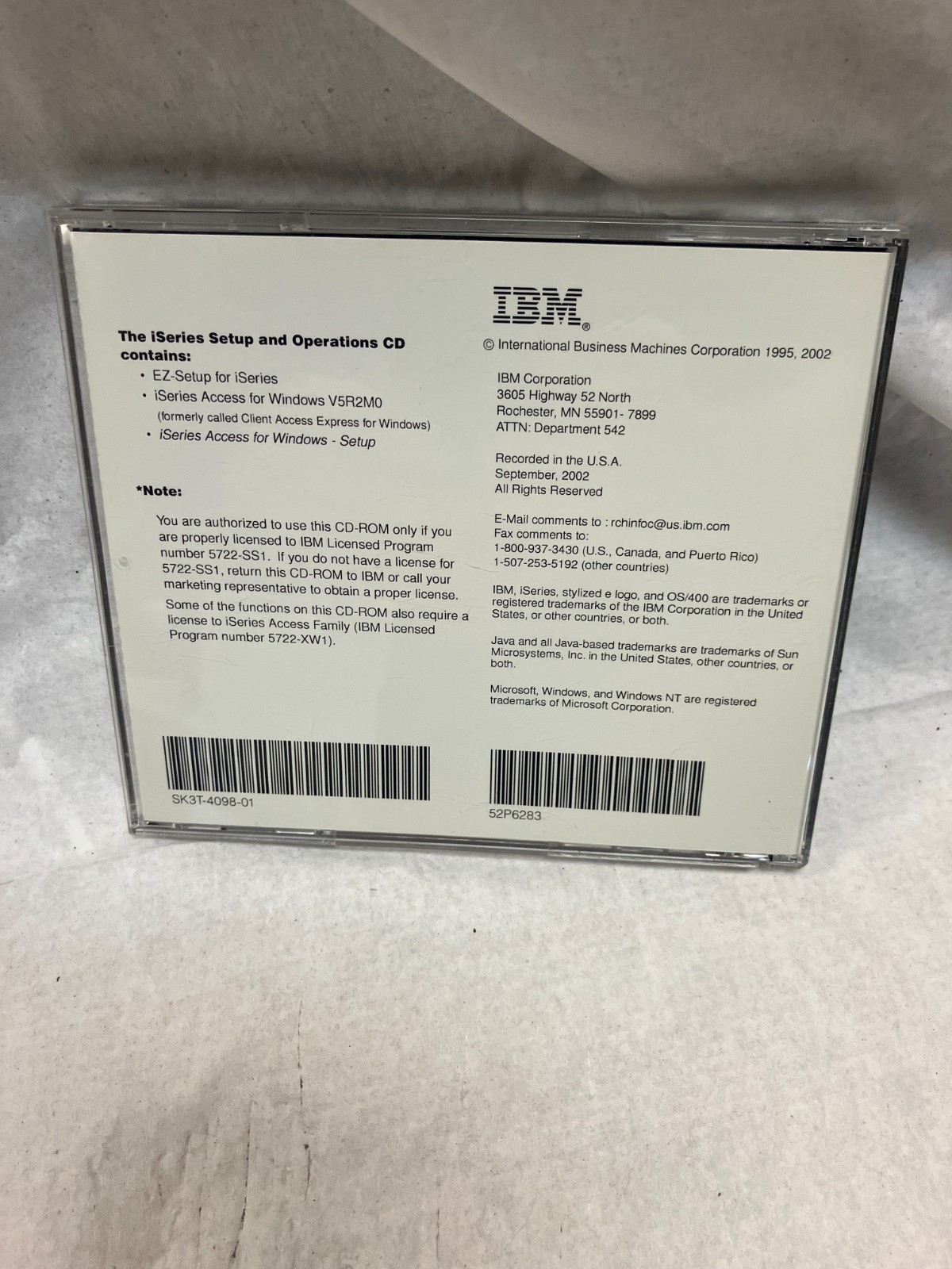IBM AS/400 iSERIES 400 INFORMATION CENTER Version 5 Release 2 Setup Operations