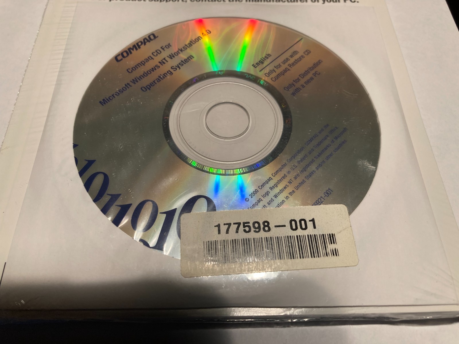 Compaq Deskpro Kit Microsoft Windows NT 4.0 Workstation NO KEY w/P900/Restore CD