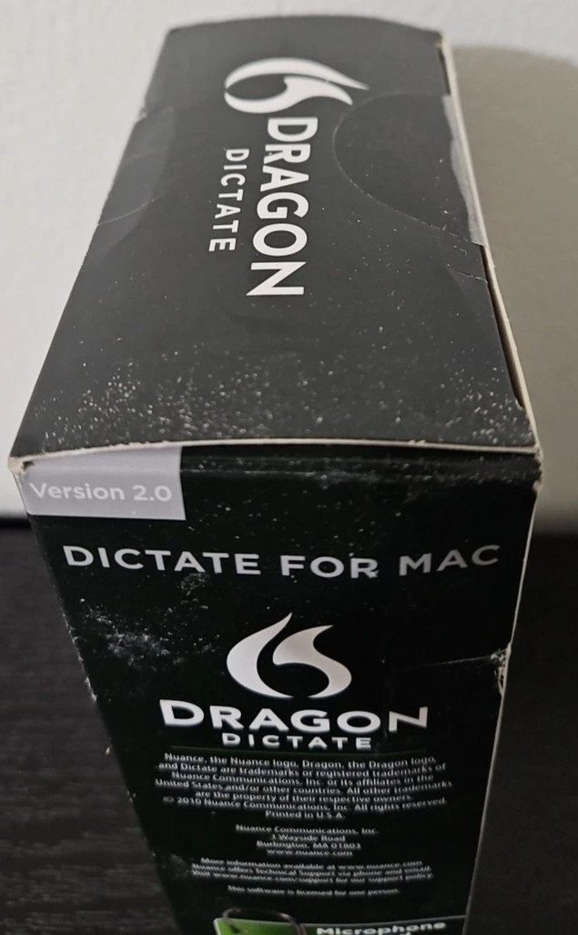 Nuance Dragon Dictate 2.0 Speech recognition for Mac OS X Speak and words appear