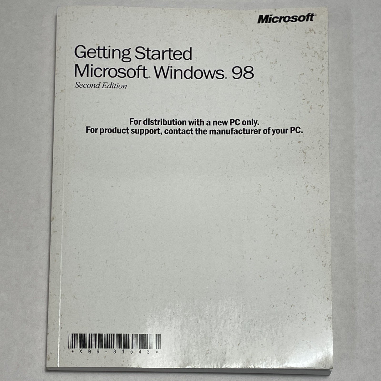 Microsoft Windows 98 Second Edition OEM CD-ROM w/ COA & Getting Started Manual
