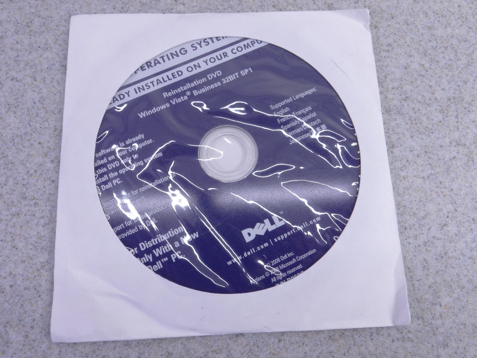 Dell Reinstallation for Windows Vista Business 32-Bit SP1 Sealed