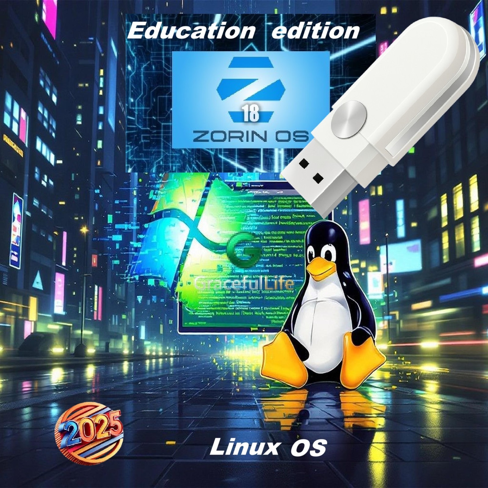 Zorin OS 18 Education Linux 64Bit Live Install Boot Software 10-14-2025 edition