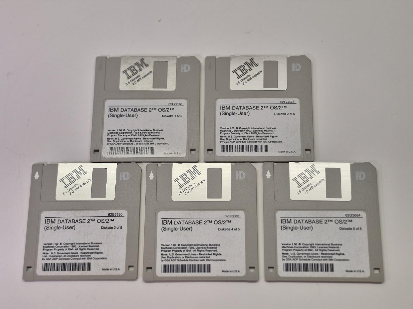 Vintage Lot of IBM Database 2 for OS/2 3.5″ Disks – Version 1.0