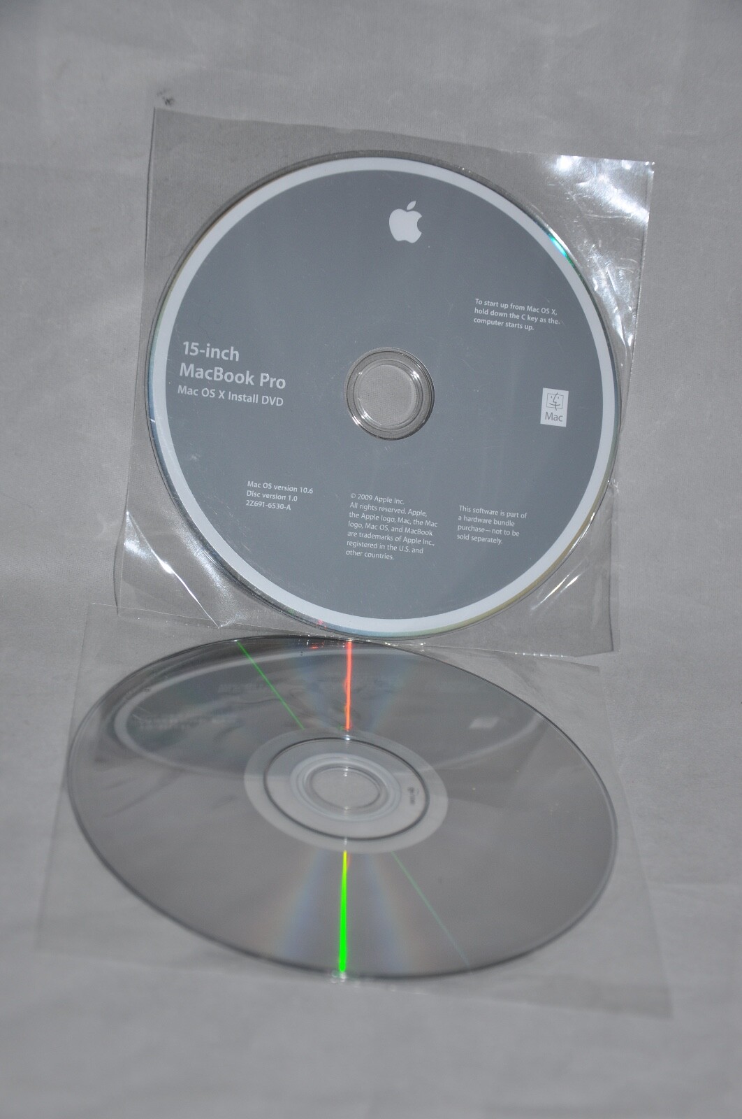 NEW MacBook Pro 15 original DVD not burnt OS X 10.6 Snow Leopard Application