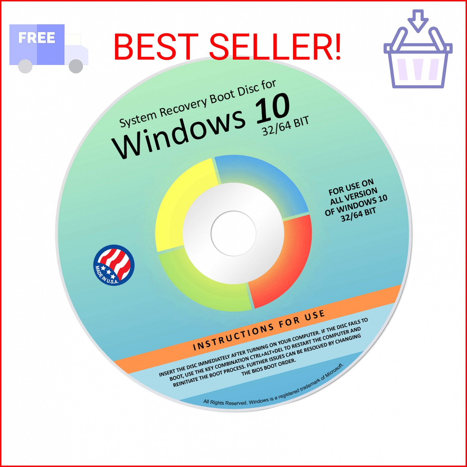 Ralix Reinstall DVD For Windows 10 All Versions 32/64 bit. Recover, Restore, Rep