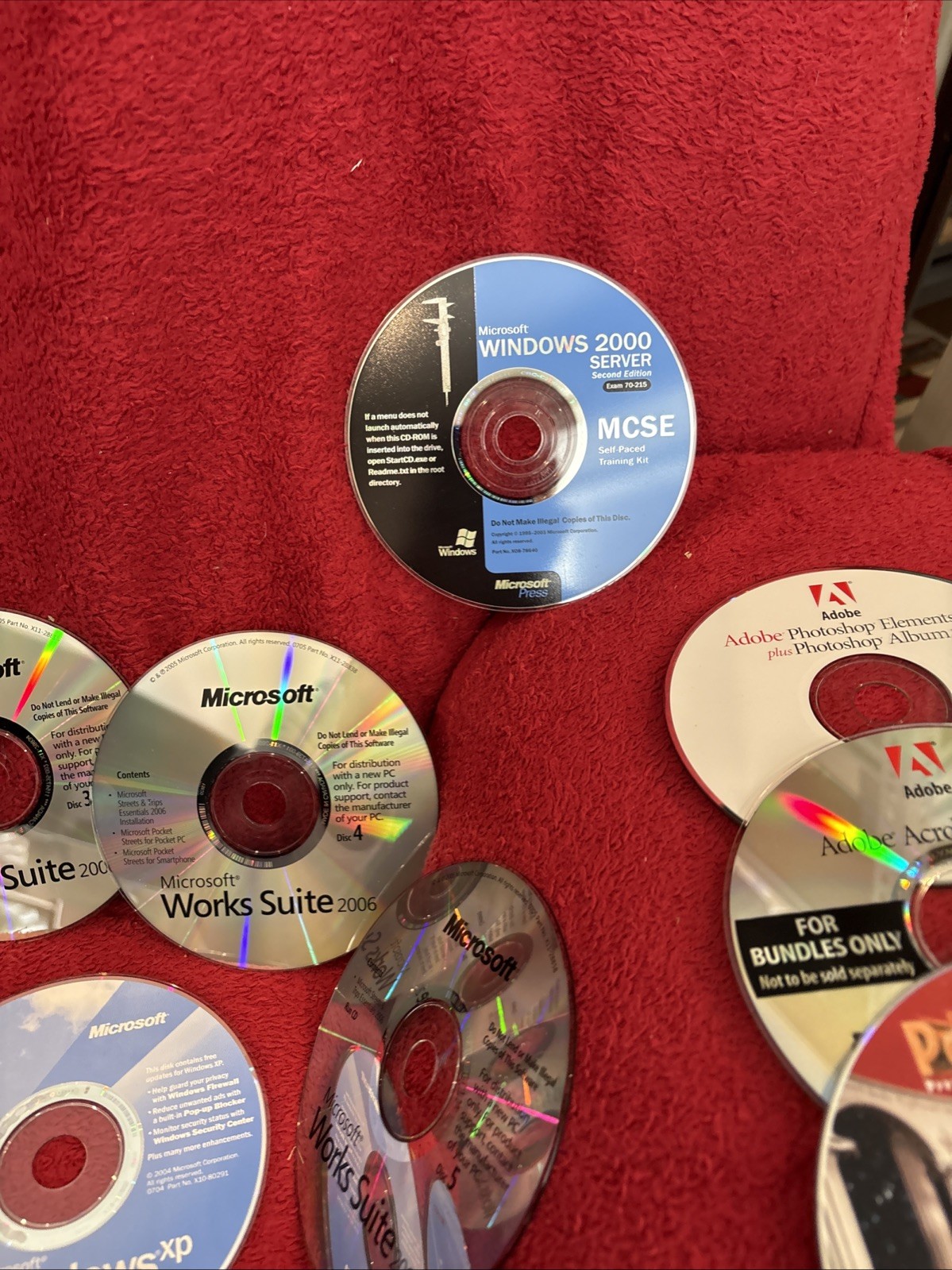 Lot Of 20 Vintage Microsoft Software CDs Office Flight Simulator Works XP Trips