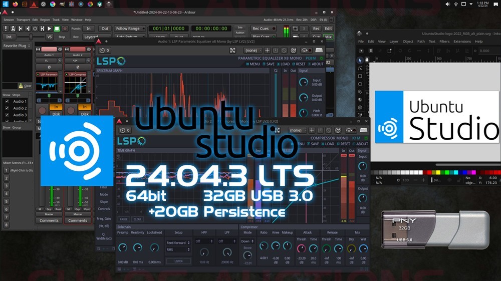 32GB BOOTABLE UBUNTU STUDIO LINUX INSTALL & LIVE USB 3.0