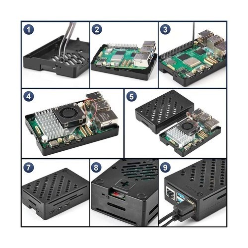 RasTech Raspberry Pi 5 16GB Kit 64GB Edition with Active Cooler,GaN 27W 5.1V5…