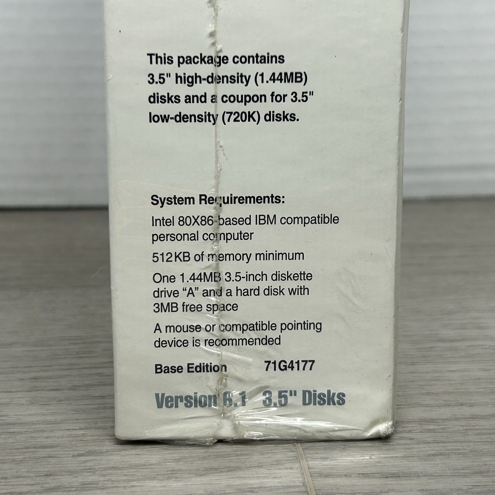 IBM PC DOS Version 6.1 3.5″ Disks 1993 Base Edition 71G4177 Big Box | New Sealed