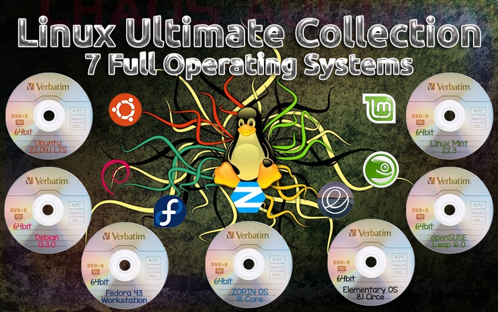 LINUX ULTIMATE COLLECTION 9 Full Operating Systems + OpenOffice