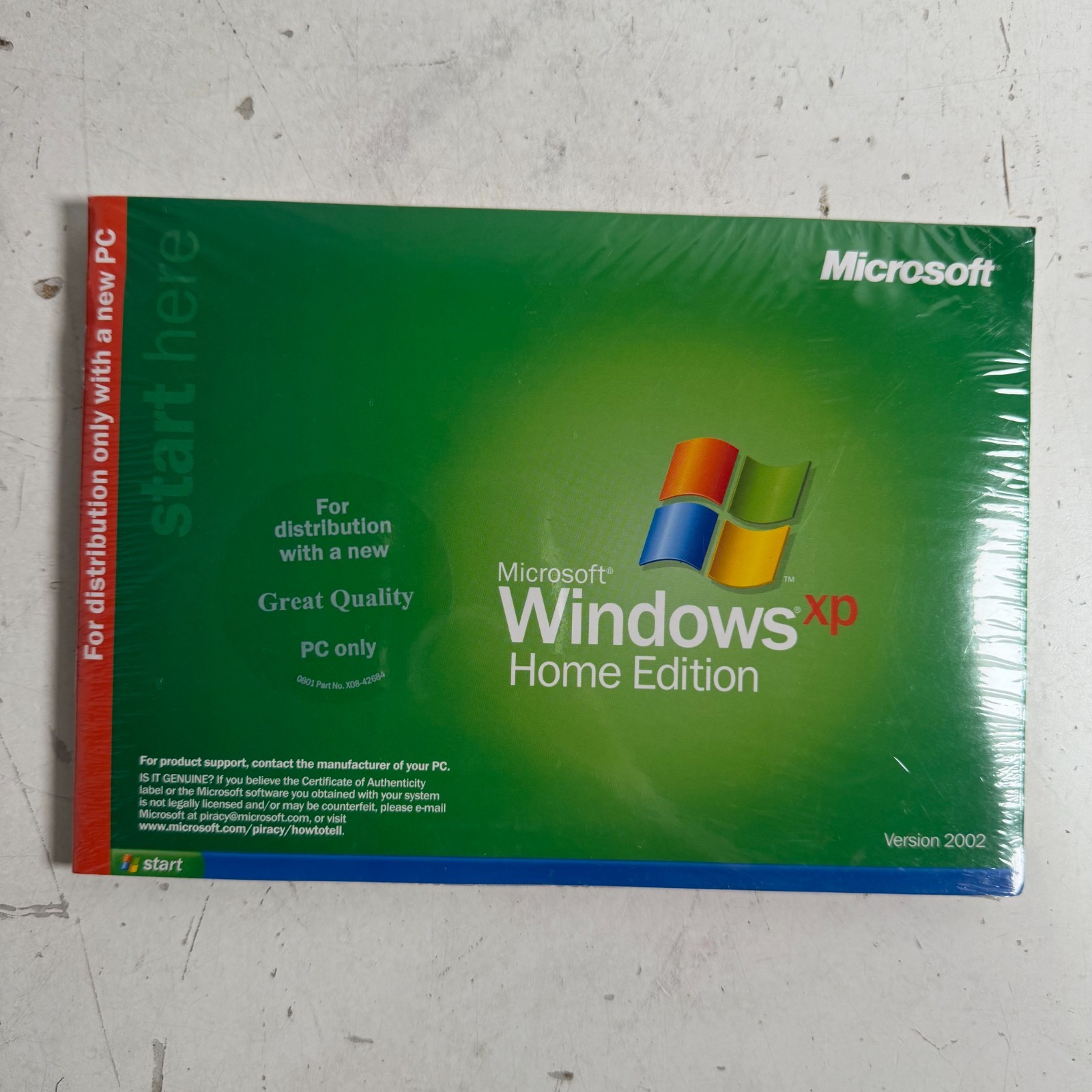 Microsoft Windows XP Home Edition 2002 Version Genuine Computer Software – New